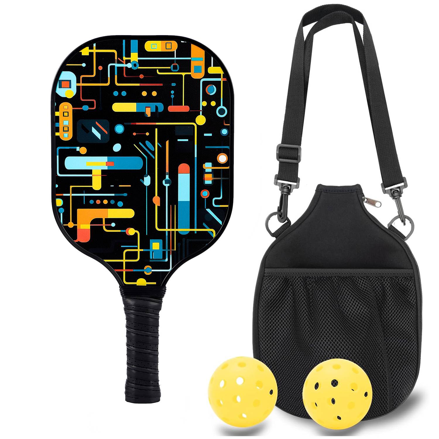 Carbon fiber [Technology Black] Single+single -shot backpack+2 40 -hole outdoor balls